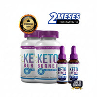 Keto Burner Pack x 2 ( Todo Incluido ) + Gotas Quemagrasa KB + Asesoria 8 veces x Semana + Recetario Fit + Mi Guia nutrional Personal